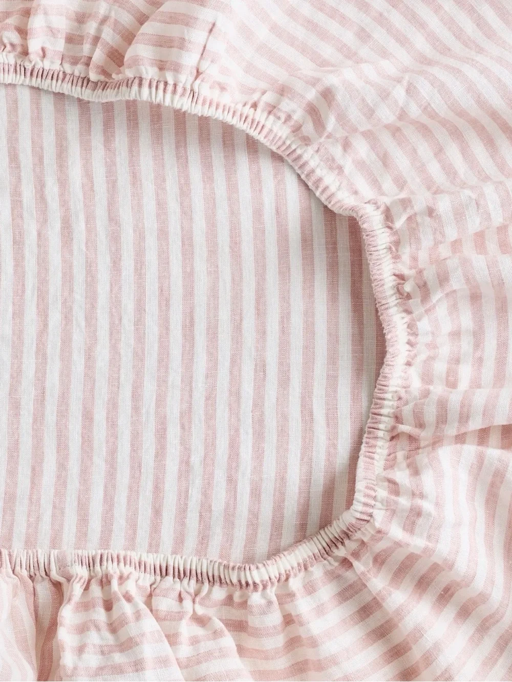 Quince NWOT European Linen Striped Sheet Set in Dusty Mauve Queen 1105